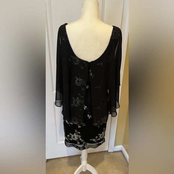 SD Collection Women's 1 Pc Sleeveless Sequin Chiffon Overlay Dress size 8 - Picture 3 of 6